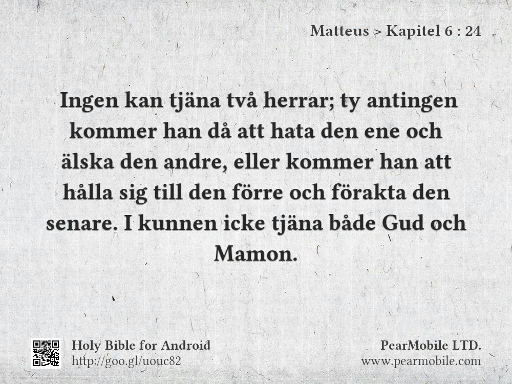 Matteus, Kapitel 6:24